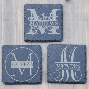Monogrammed Slate Coasters