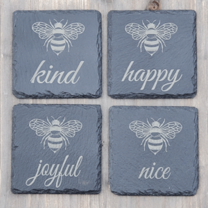 Bee Slate Coaster (English)